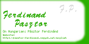 ferdinand pasztor business card